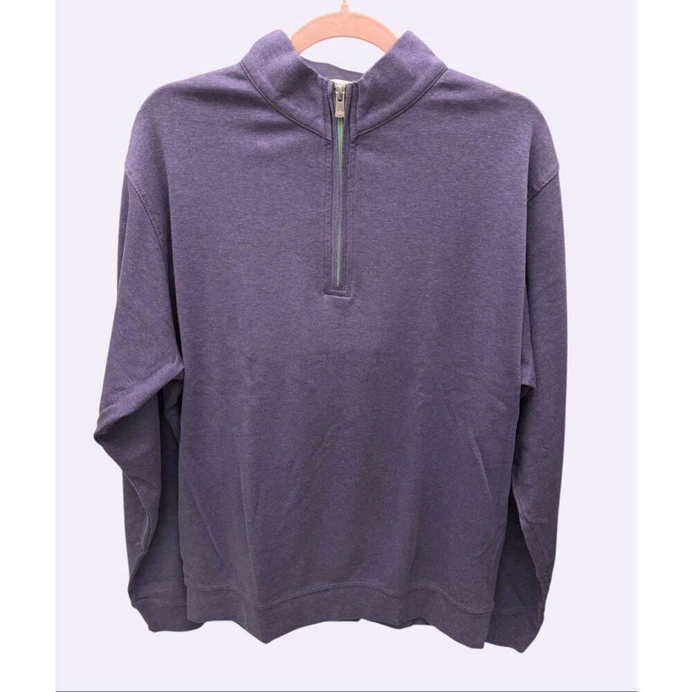 Peter Millar Men's Purple 100% Cotton Quarter Zip Pullover Sweater Medium MS17K4